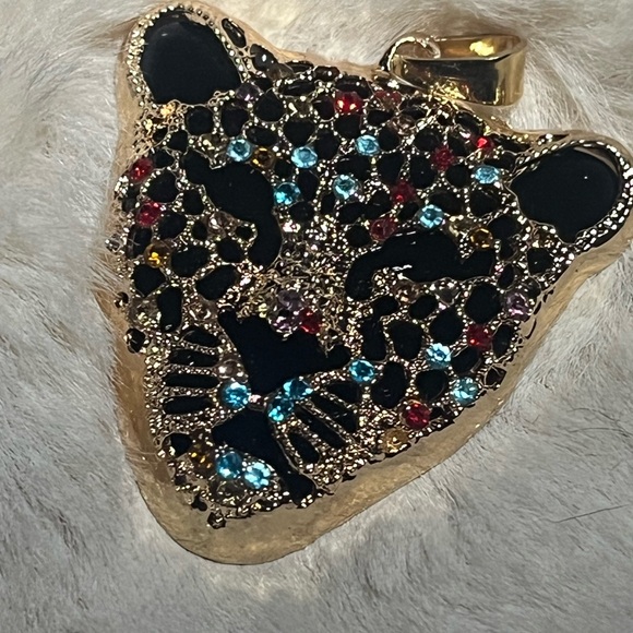 Multicolor Gem Leopard Pendant / keychain/ bag charm - Picture 3 of 5
